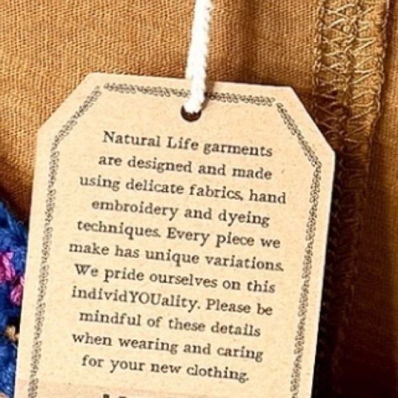 Natural Life mustard oversized boho comfy cotton crochet hippie long sleeve top - Picture 14 of 15